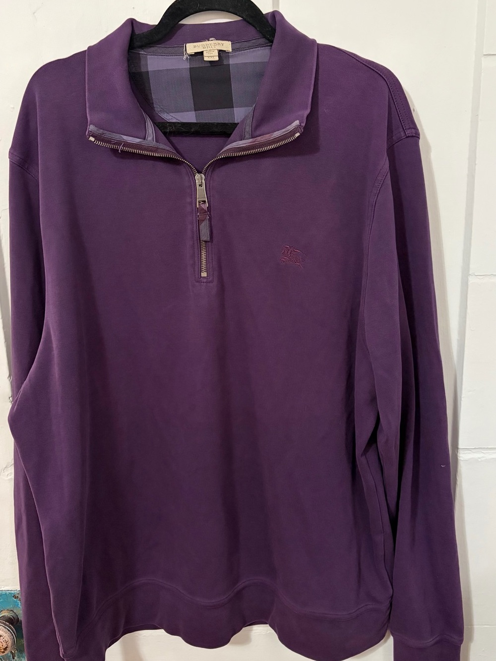 Burberry Purple Half-Zip Men's Sweater